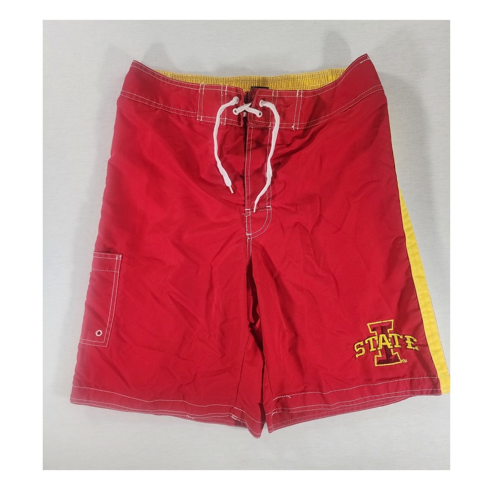 Iowa State Board Shorts Mens Large Red Yellow NCAA Cyclones Swim Trunk G-lll
